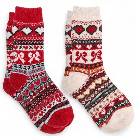 Set di calze a maglia di 2 pezzi - Calze calde - Calze per donna - Design norvegese - Calze invernali confortevoli - Aspetto carino