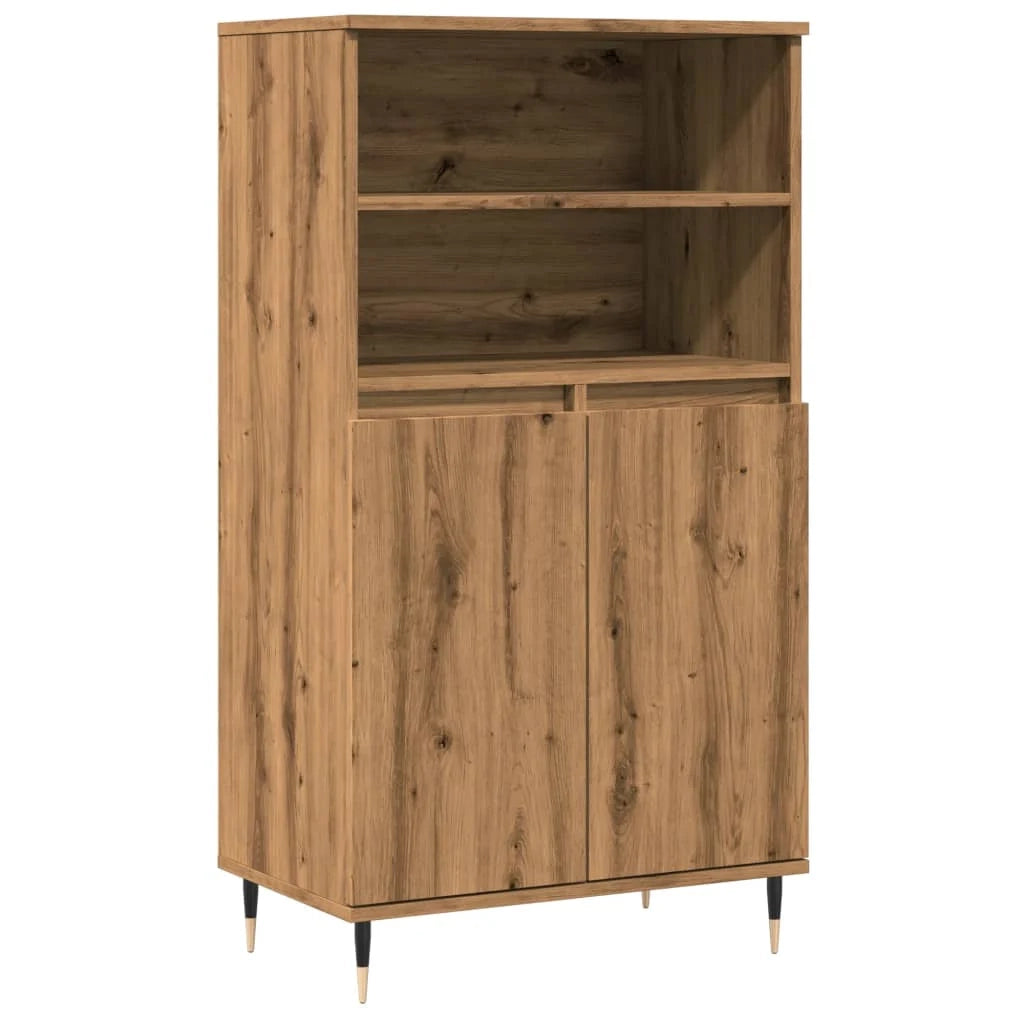 Buffet credenza cassettiera mobiletto mobile contenitore organizer cucina soggiorno salotto alto fatto a mano 60 x 36 x 110 cm legno ingegnerizzato marrone 02_0033164