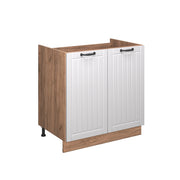 Vicco Mobile lavello cucina Bianco casa di campagna 80 cm , PL Rovere