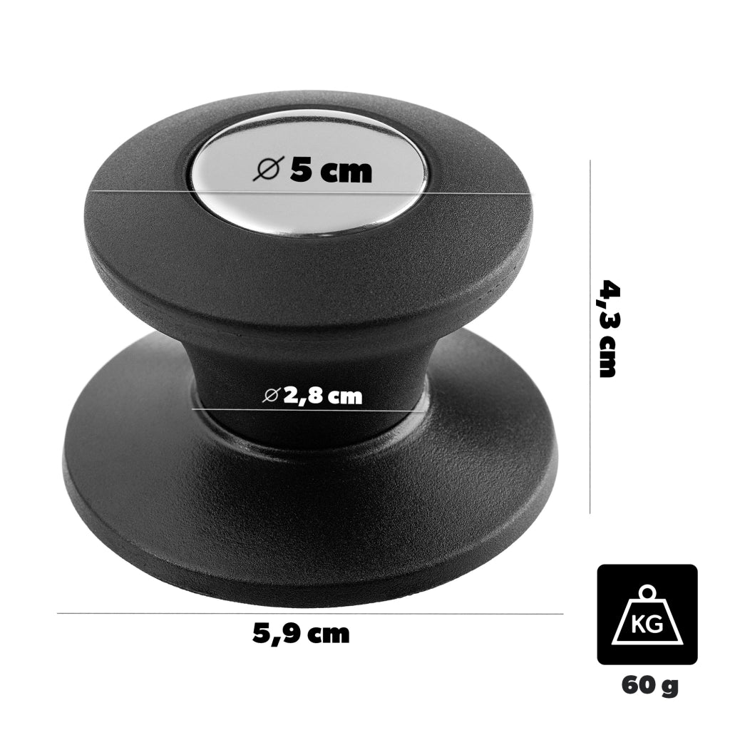 Pomello per coperchio KADAX, pomello per coperchio pentola, pomello per padella, nero, 3 pezzi