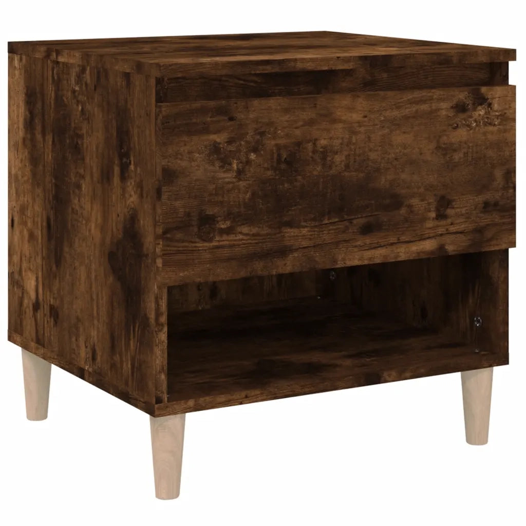 Comodino | Armadio da Notte | Mobiletto da notte Rovere Fumo 50x46x50 cm in Legno Multistrato