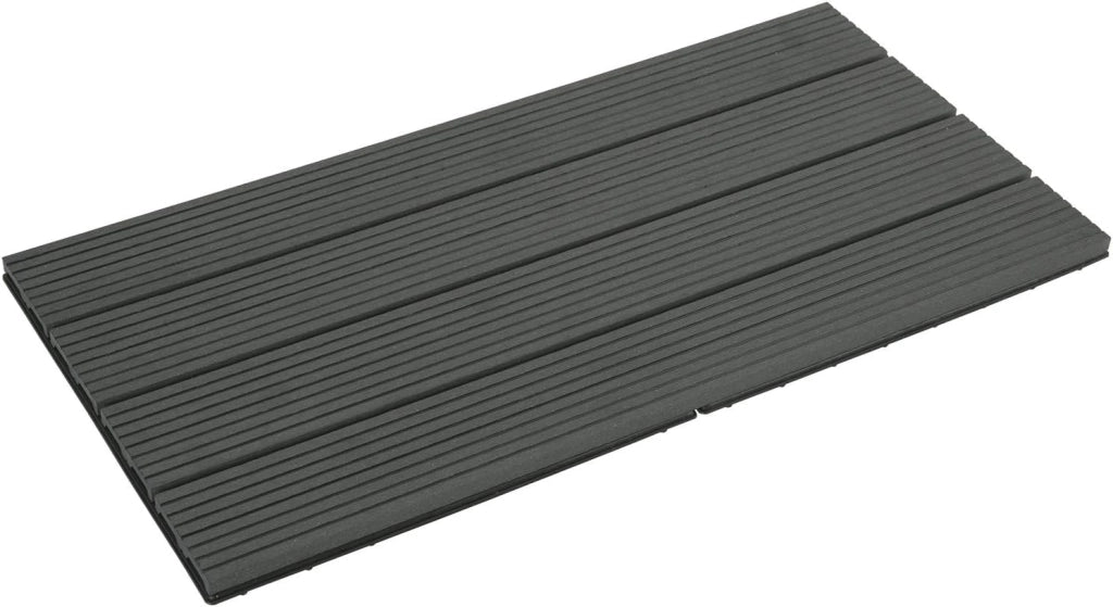 12 Pezzi Piastrella per Pavimento da Giardino Terrazza Pavimento ad Incastro per Casa Fai da Te Pavimentazione in WPC 30x60 cm Antracite