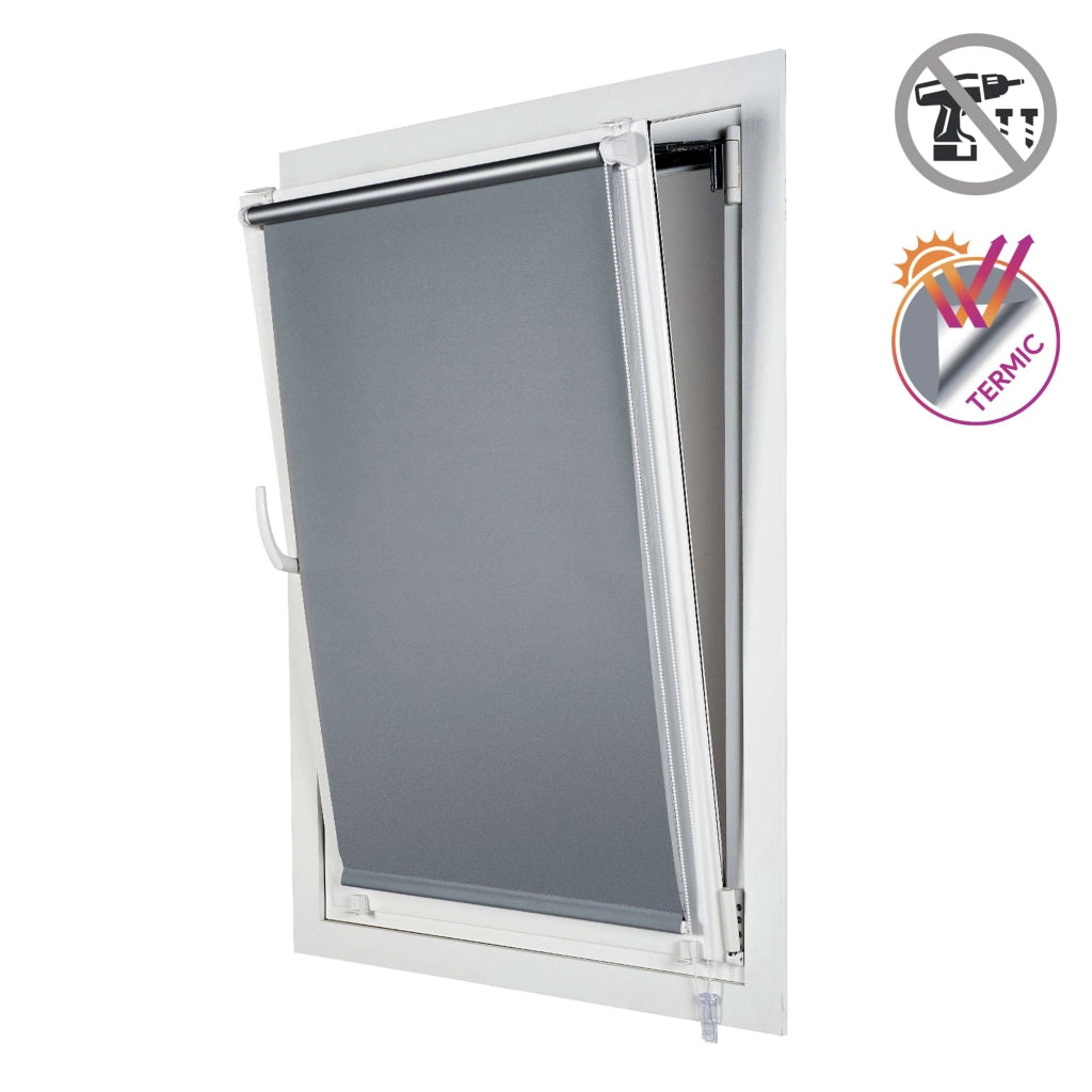 Tenda a Rullo Oscurante installazione senza foratura EasyFix Argento 150x180 cm