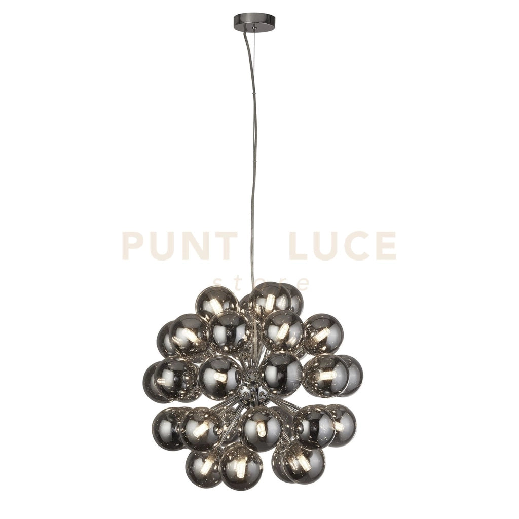 Berry 27Lt Pendant - Metallo cromato e vetro fumé
