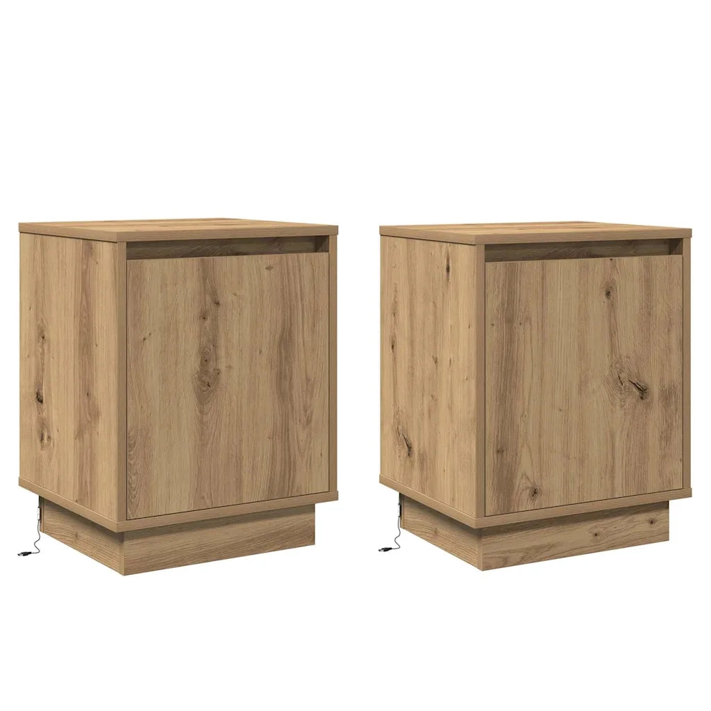 Armadio da Notte 2 pcs Rovere artigianale 39 x 34,5 x 50 cm 869609