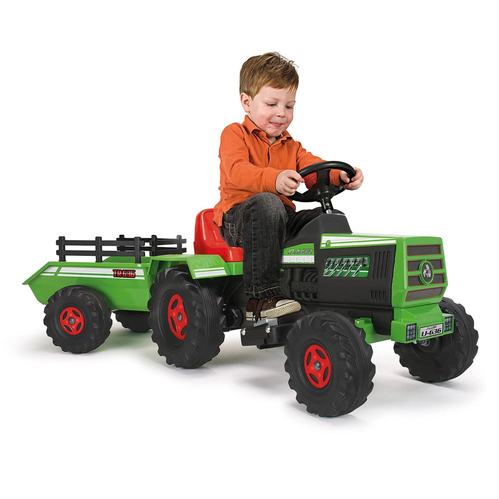 Trattore Elettrico per Bambini 6V Acceleratore a Pedale Fino a 2–3 km/h Verde