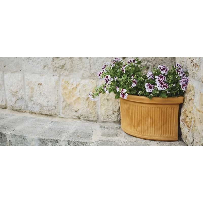 Vaso Fioriera angolare decorativa classica tradizionale 40x40 H34 in polimero resistente impruneta per piante per giardini e terrazze - Made in Italy