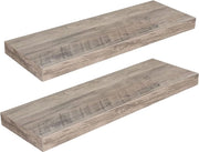 Set di 2 pannelli decorativi da parete in legno Greige EBG 60 BJ 01 G 1, 60 cm, con superficie ondulata.