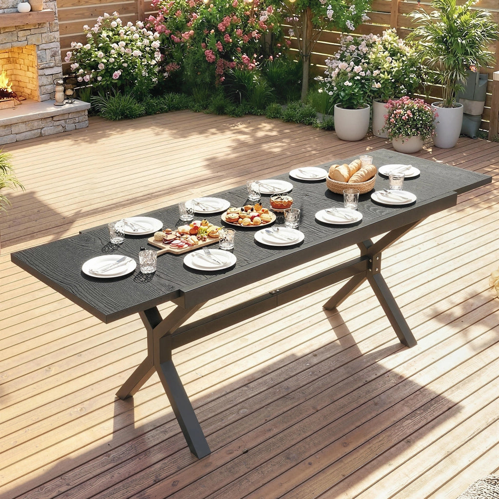Tavolo da pranzo allungabile per esterno ¨C zephmum ¨C grigio 154x214 cm