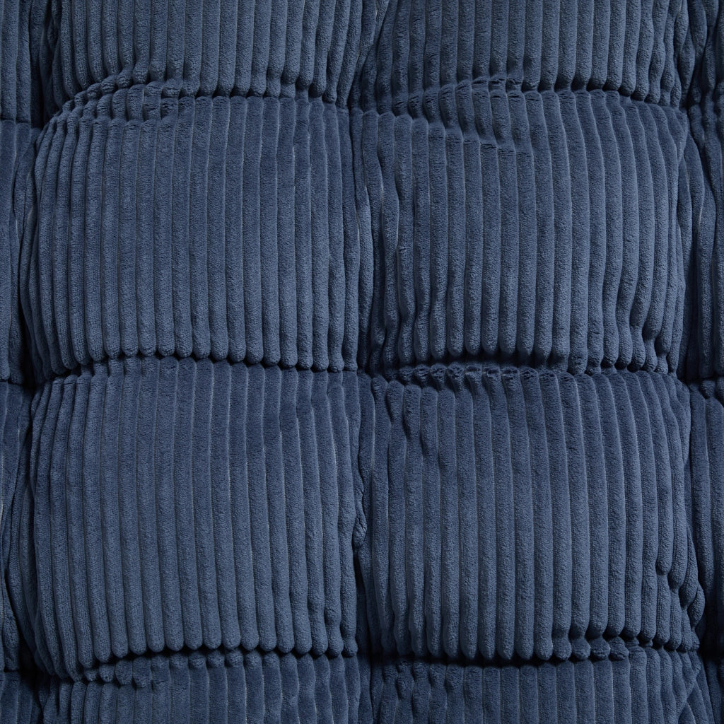 Sedia a dondolo con cuscino spesso e movimento regolabile per soggiorno in acciaio blu navy