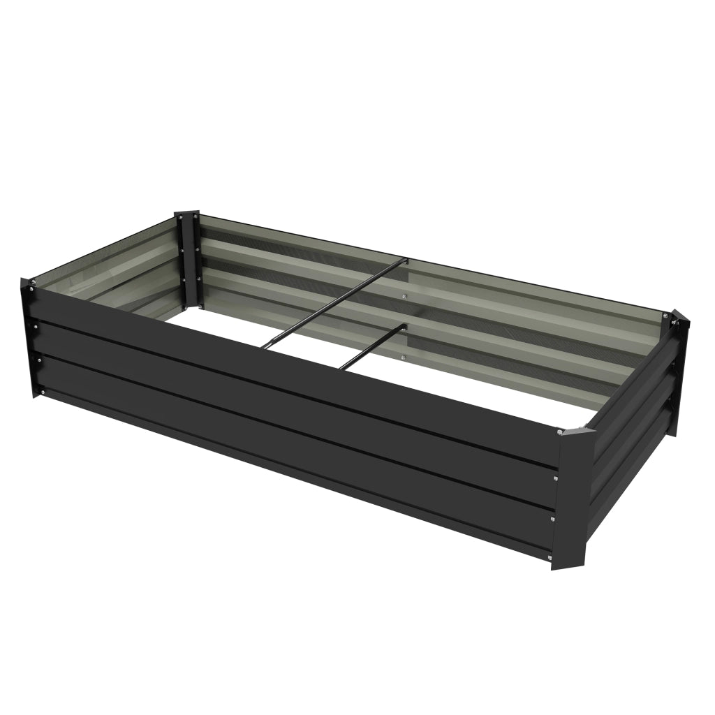 Vaso da giardino rettangolare in acciaio ¨C zephmum ¨C nero 100x50x30