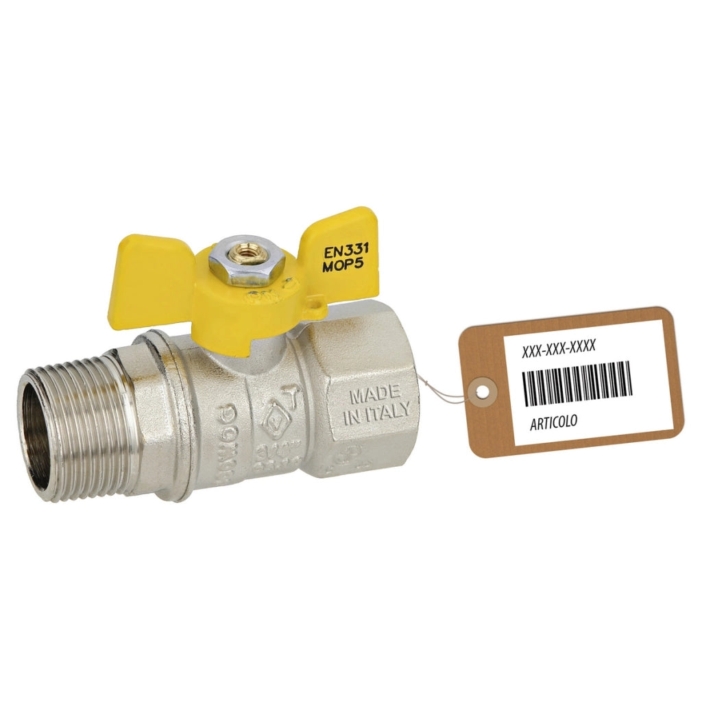 VALVOLA A SFERA GAS MF A FARFALLA MOD. DAKOTA F-BRICO- 1/2  DN 12- FAIDF- pezzi 1