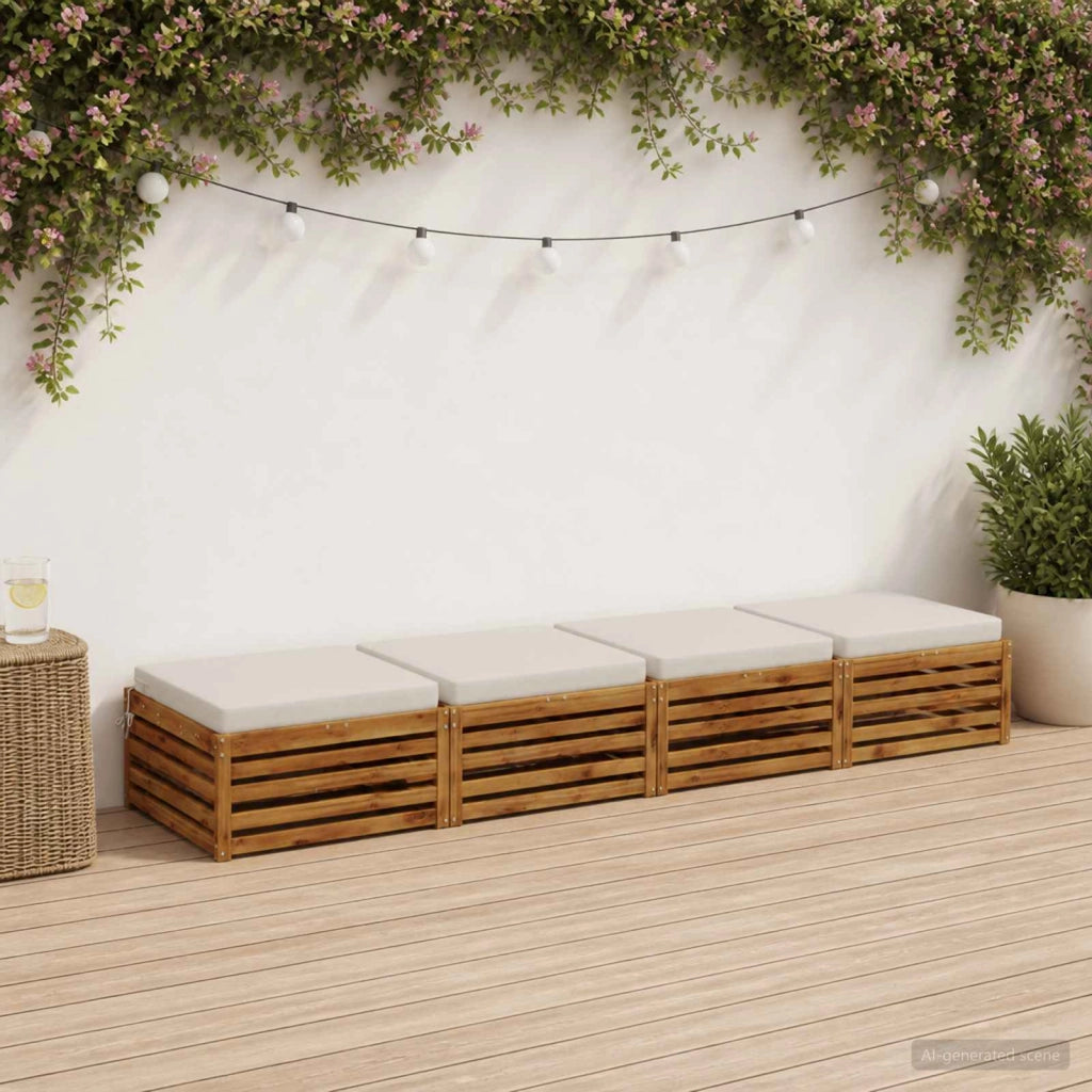 Cuscini per Sedia in 4 Pezzi SOEST 4 pz 100% Poliestere Bianco 945056