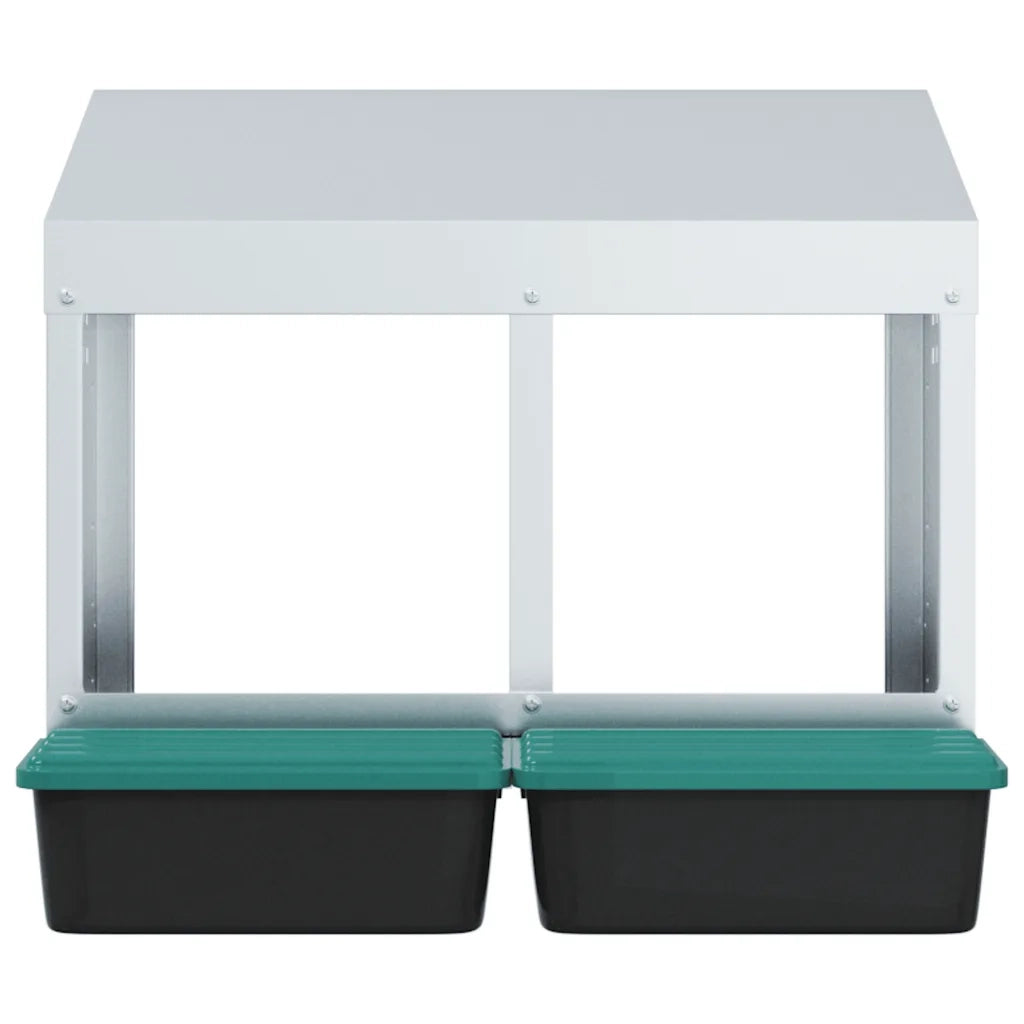 vidaXL Nido per Galline a 2 Scomparti da Parete in Acciaio Zincato