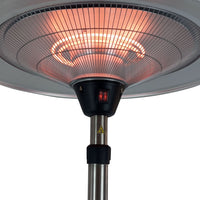 Stufa Elettrica Fungo Riscaldante Infrarossi Saturno Esterno-Interno Regolabile Argento