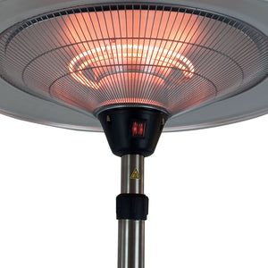 Stufa Elettrica Fungo Riscaldante Infrarossi Saturno Esterno-Interno Regolabile Argento