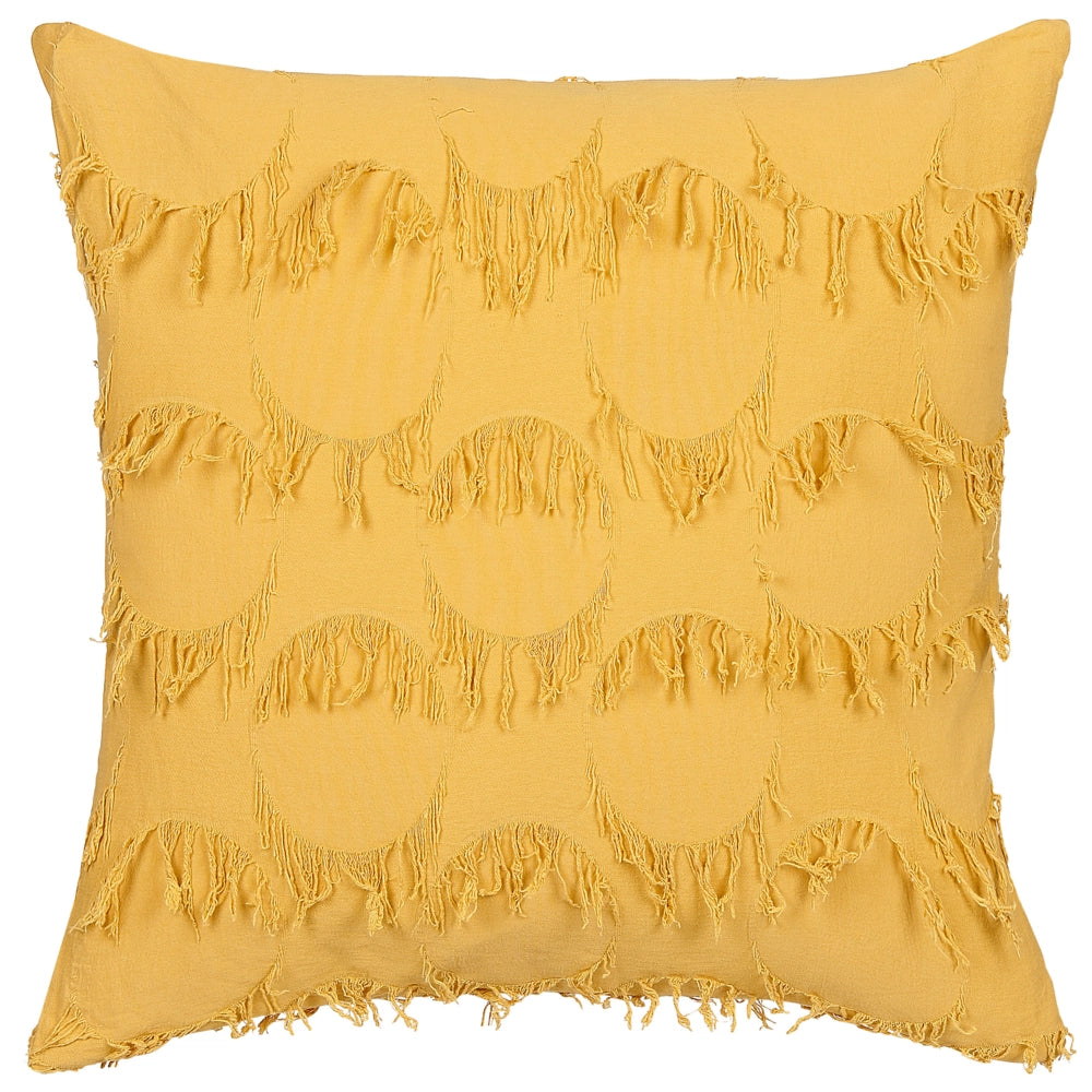 Set di 2 cuscini in poliestere giallo con nappe 45 x 45 cm stile boho camera da letto soggiorno