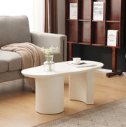 Tavolino da caffè irregolare 100 cm in MDF laccato bianco