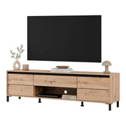 Celico, Mobile Porta tv un Cassetto, 183x40x52h cm Marrone Rovere Nodi