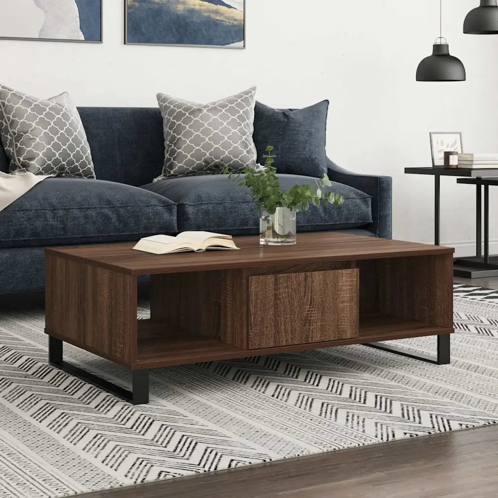 Tavolino Salotto Rovere Marrone 104x60x35 cm Legno Multistrato 827099