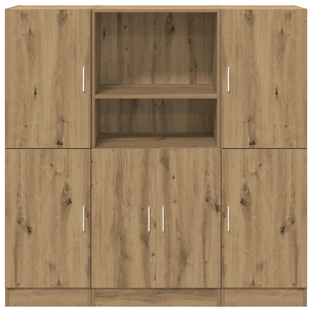 Set di Mobili da Cucina 3 pz Rovere Marrone in Truciolato 3324159