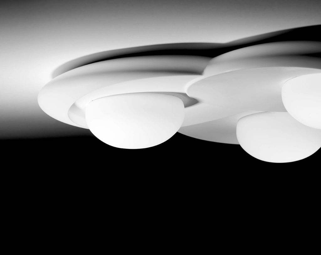 PITANE Parete/Soffitto in gesso Con Vetro 3 Luci attacco GX53 41x41cm