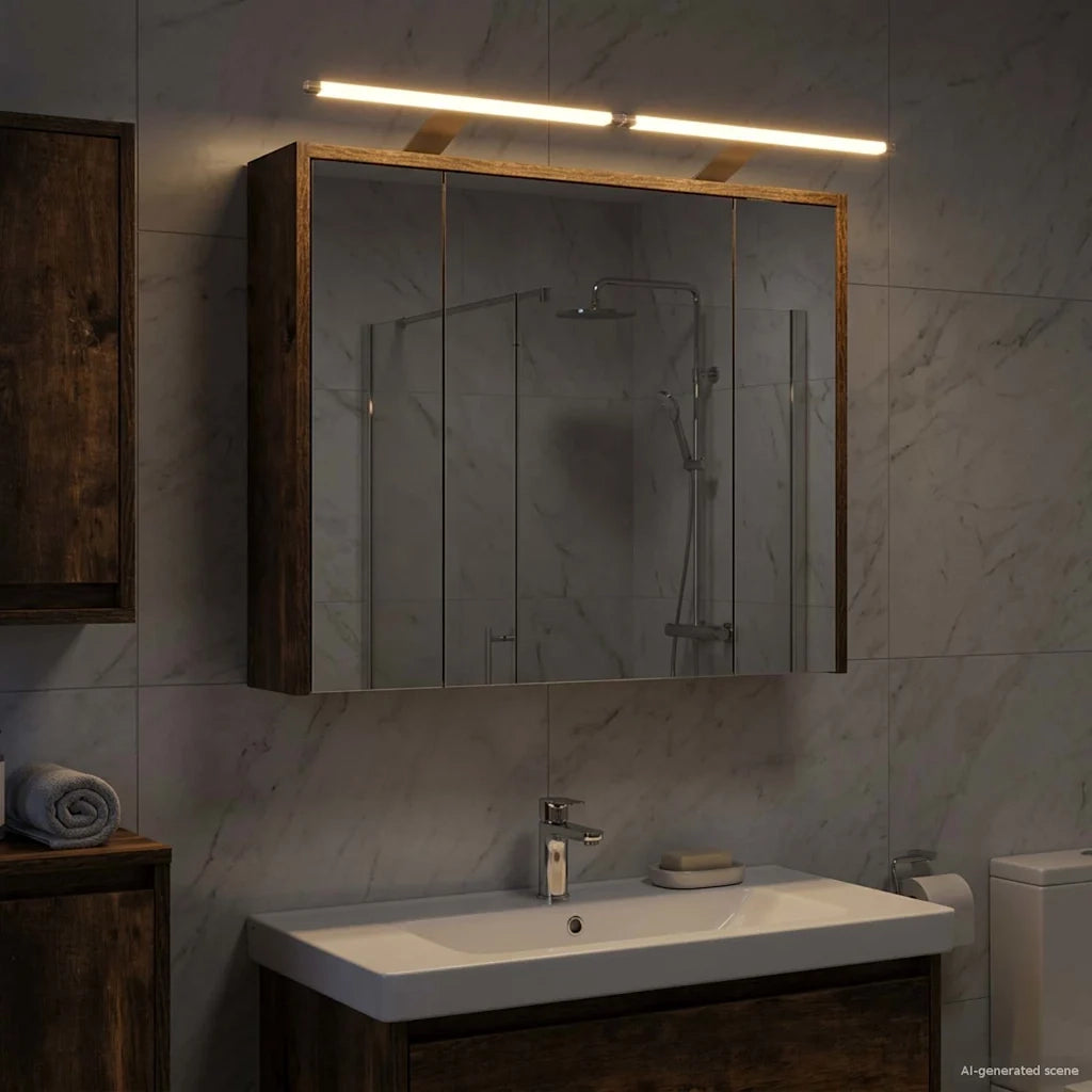 Mobiletto per specchio da Bagno | Armadio da bagno Rovere fum¨¦ 73,5 x 16 x 62,5 cm