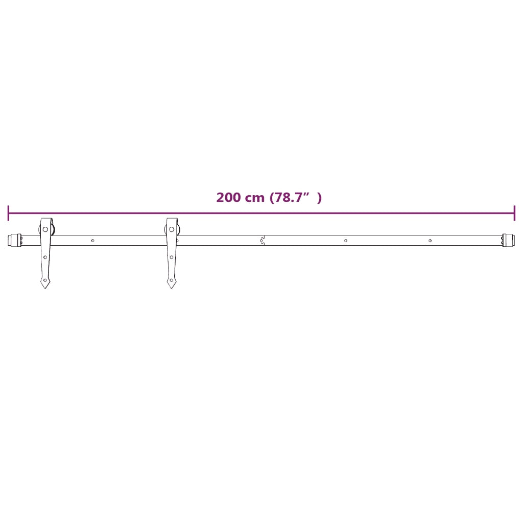 Kit Accessori per Porta Scorrevole 200 cm in Acciaio Bianco CFW5821332