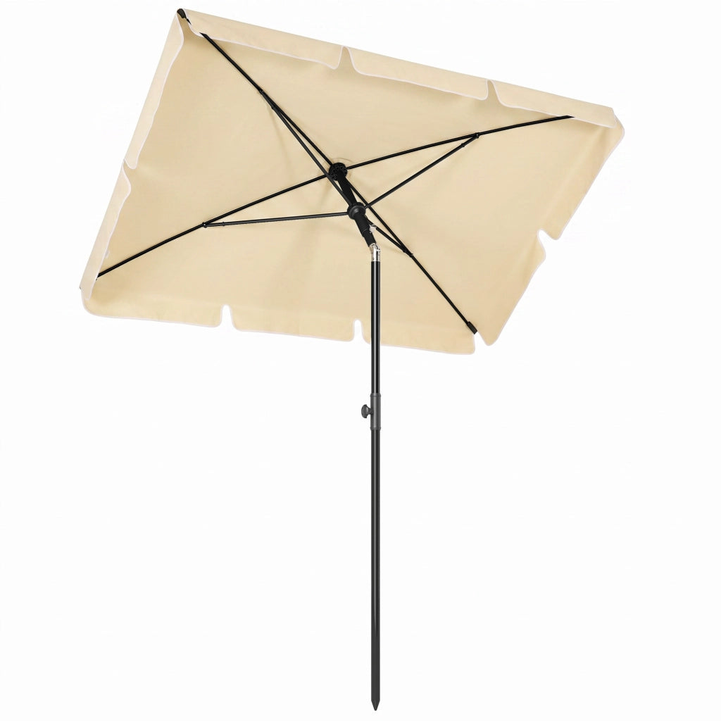 Ombrellone da Giardino Rettangolare Regolabile ¨C zephmum ¨C Alluminio Beige 2x1.3x2.5 m