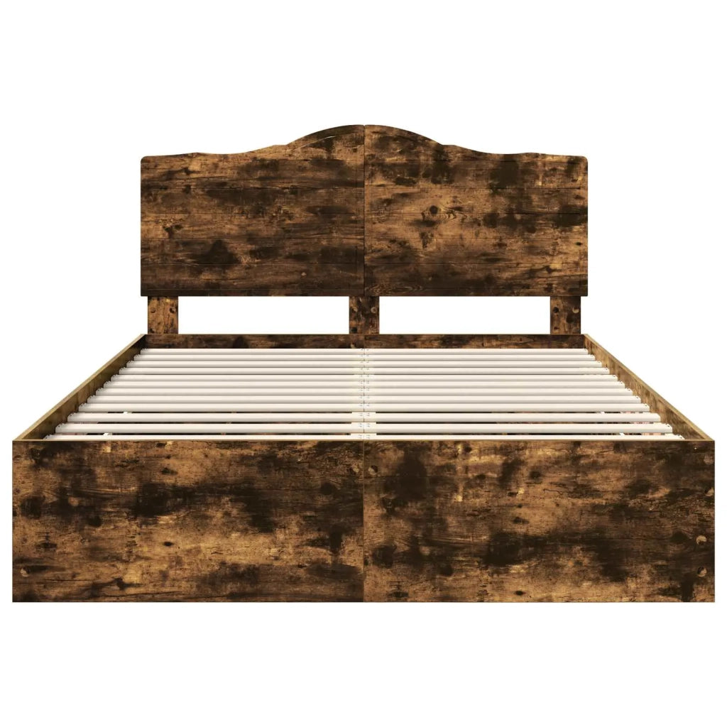 Struttura del letto con cassetto Rovere Fumo 140 x 200 cm 3413412