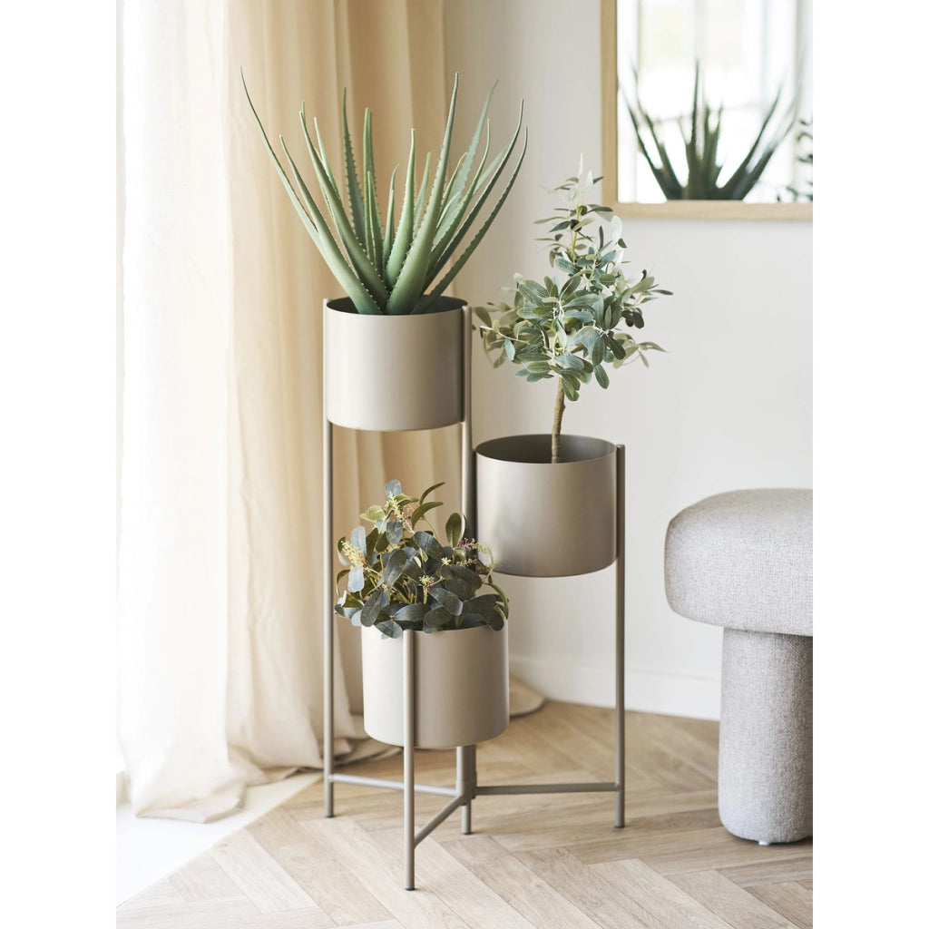 Vaso per Piante HN20, Marrone, Metallo, 23x22,5x75,5 cm