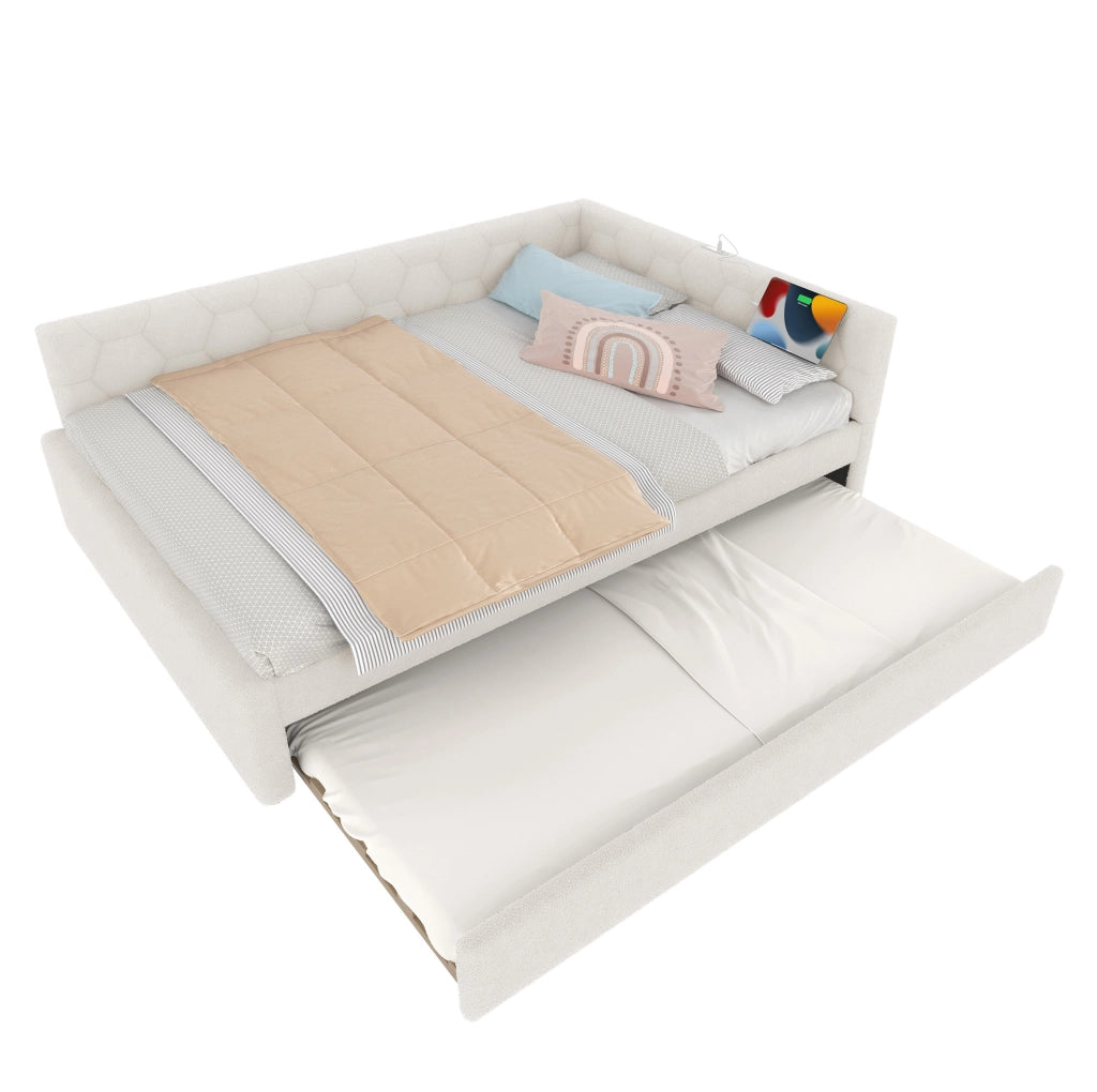 Letto 140x200 cm con letto estraibile; USB e Type-C