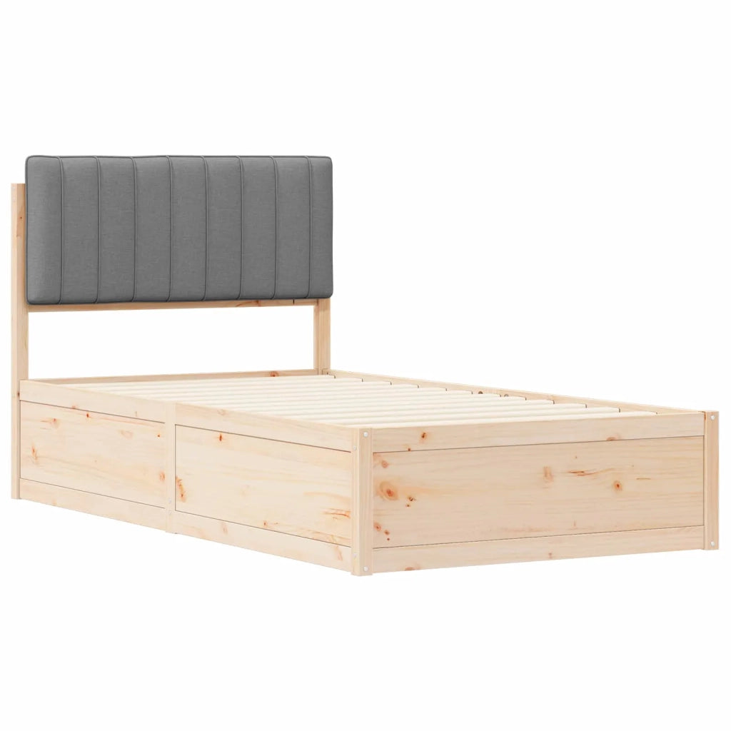 Letto con Testiera Rivestita Grigio chiaro 100 x 200 cm