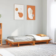Letto senza Materasso Marrone Cera 75x190 cm in Legno di Pino 850685