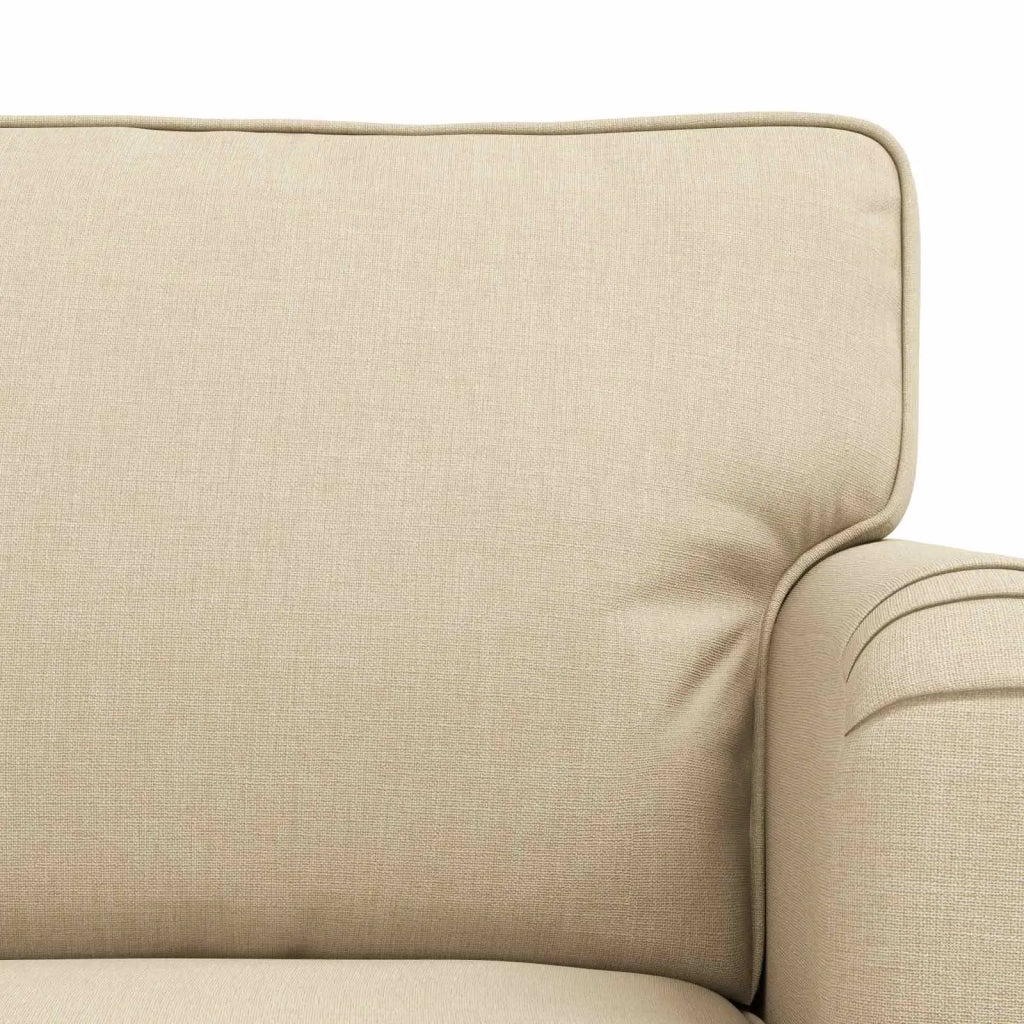 Divano 2 pcs Crema 144 x 80 x 85 cm Tessuto