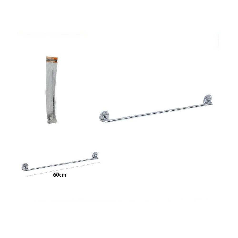Trade Shop - Porta Asciugamani Acciaio Parete Bagno Fissaggio Con Viti O Colla 60 Cm 52000 -