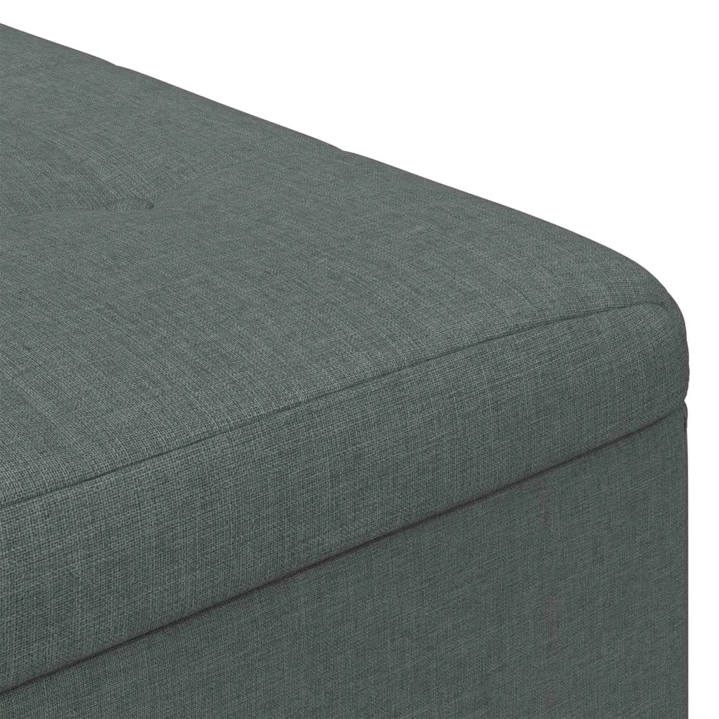 Pouf contenitore Grigio scuro 60 x 60 x 45 cm Tessuto