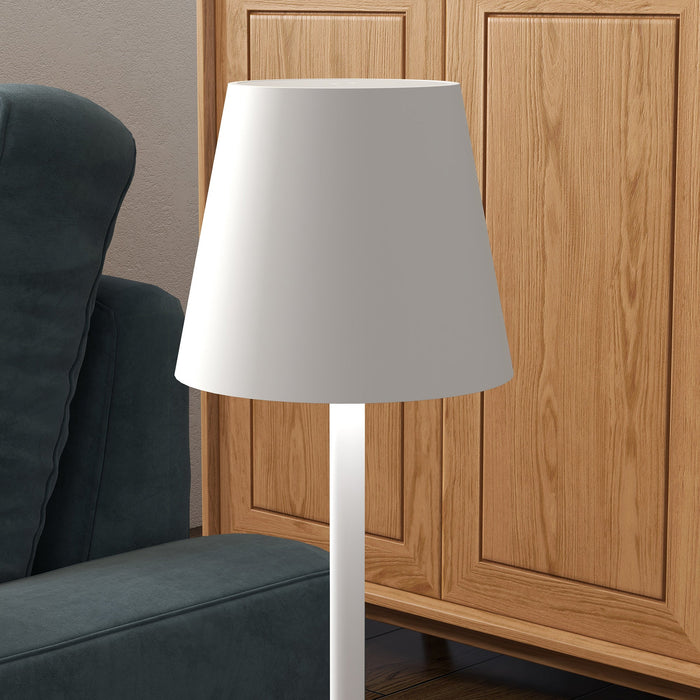 Lampada da Tavolo Portatile Ø11,2x36,5 cm in Acrilico e Metallo Bianco