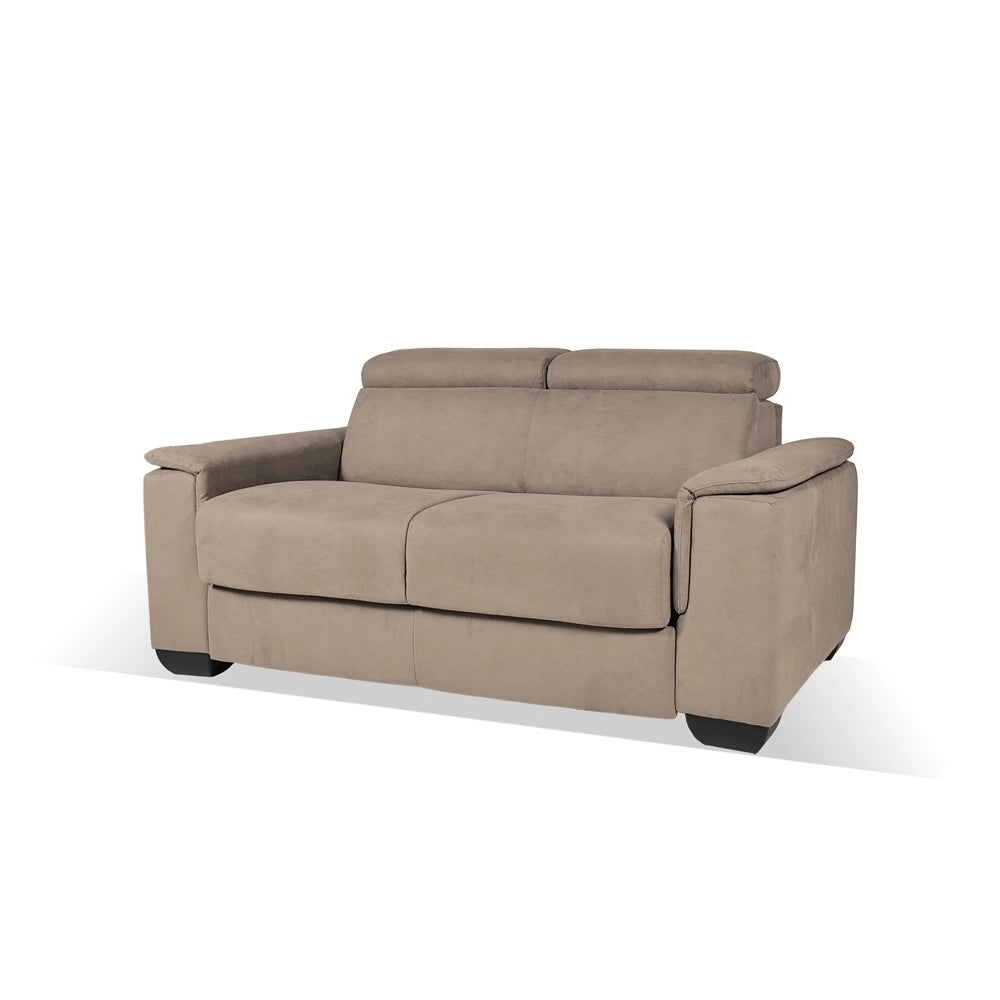 Divano Letto 2 posti in tessuto marrone caribou Mercurio 194x83x97H