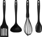 Set di strumenti essenziali per la cucina - 100% libero da BPA - cucchiaio di silicone con nucleo in nylon - cucchiaio di cottura spatola cucchiaio di servizio schiumariccia