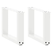 Gambe per Tavolino da CaffÃ¨ a Forma di U 2 pz Bianche 40x(30-31) cm Acciaio