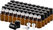 Set di cilindri per olii essenziali in vetro - 2 ml - 50 pezzi - Bocchette in acciaio inossidabile - Miele - Massaggio Spa Aromaterapia