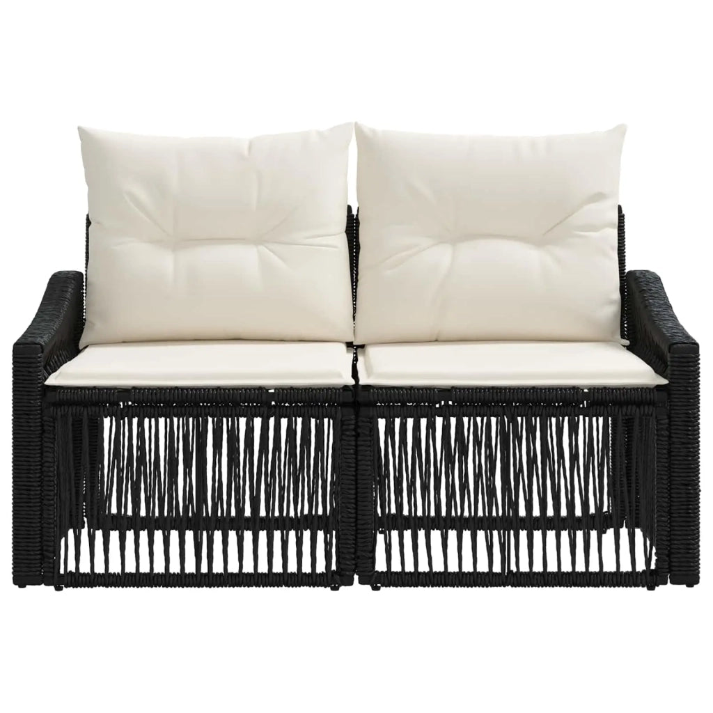 Divano da giardino 2-Numero di posti Nero polyrattan 42026707