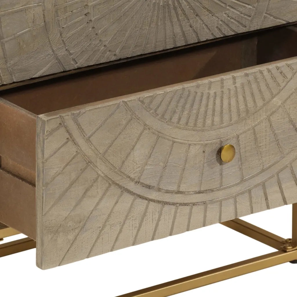 vidaXL Cassettiera 55x30x76 cm in Legno Massello di Mango e Ferro