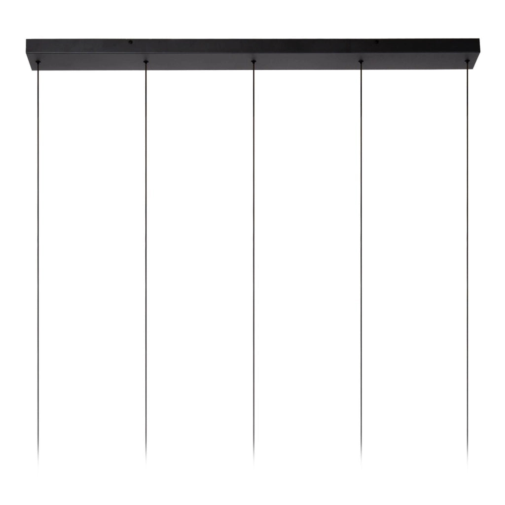 Lampada a sospensione TAMINO 5 luci LED vetro fumé nera