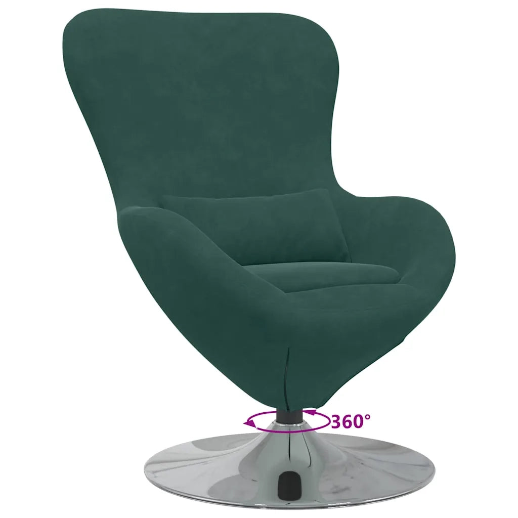 Divano Sedia-Poltrona uovo Verde Scuro Velluto