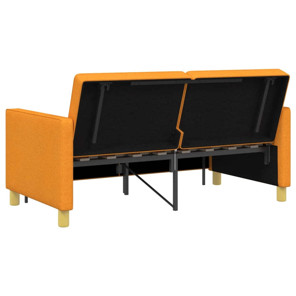 Divano Letto Estraibile Giallo Scuro Tessuto
