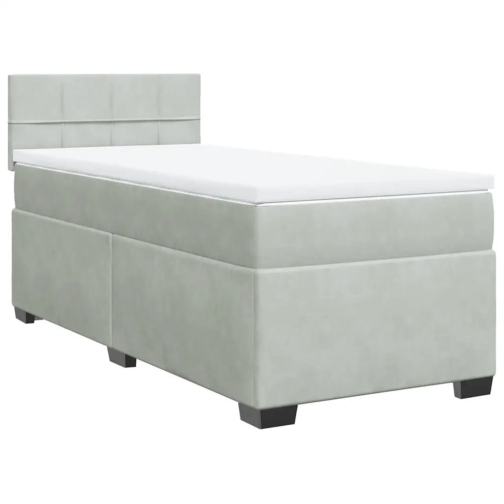 Giroletto a Molle con Materasso Grigio Chiaro 90x190 cm Velluto 3288498