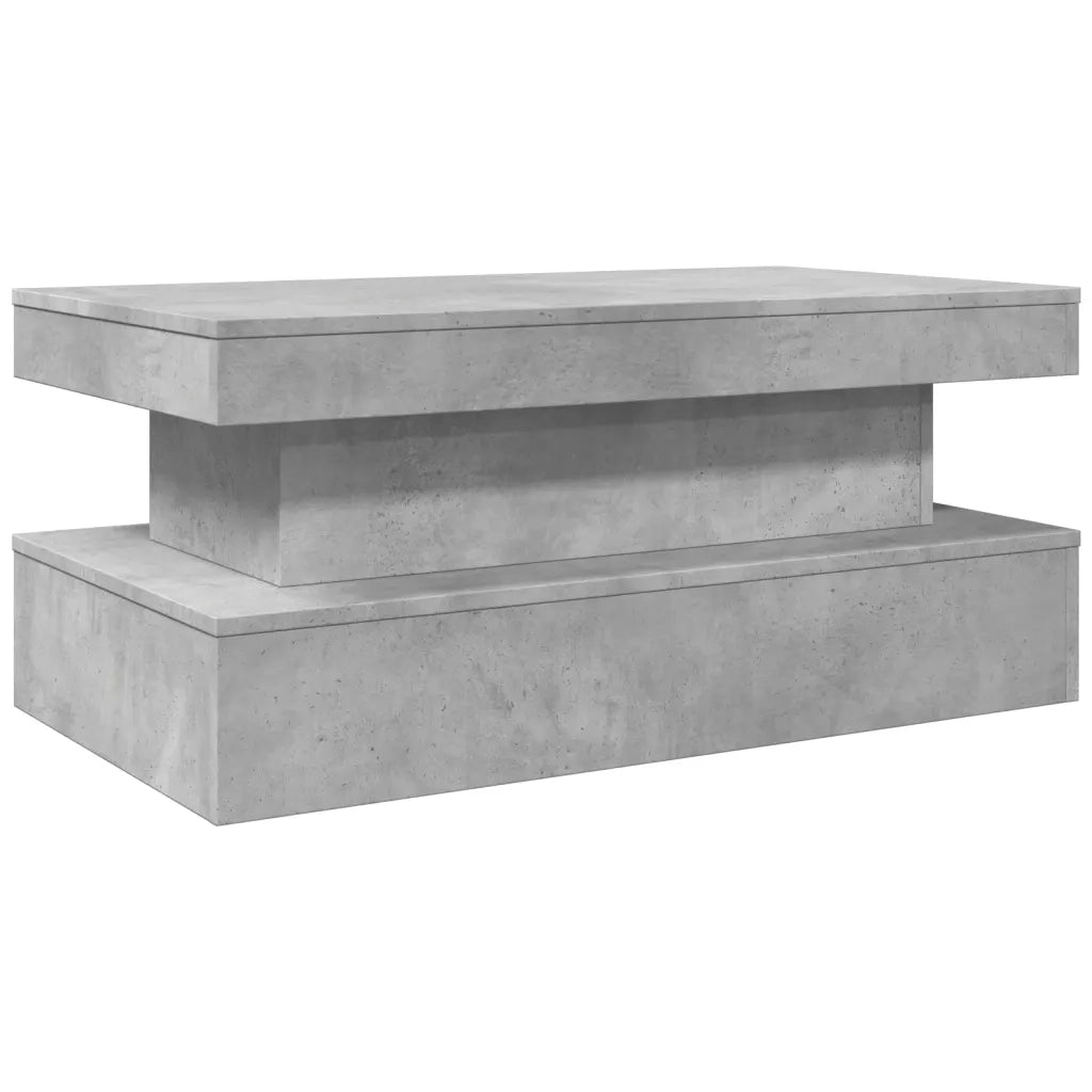 Tavolino da Soggiorno con Luci LED Grigio Cemento 90x50x40 cmcod mxl 89348