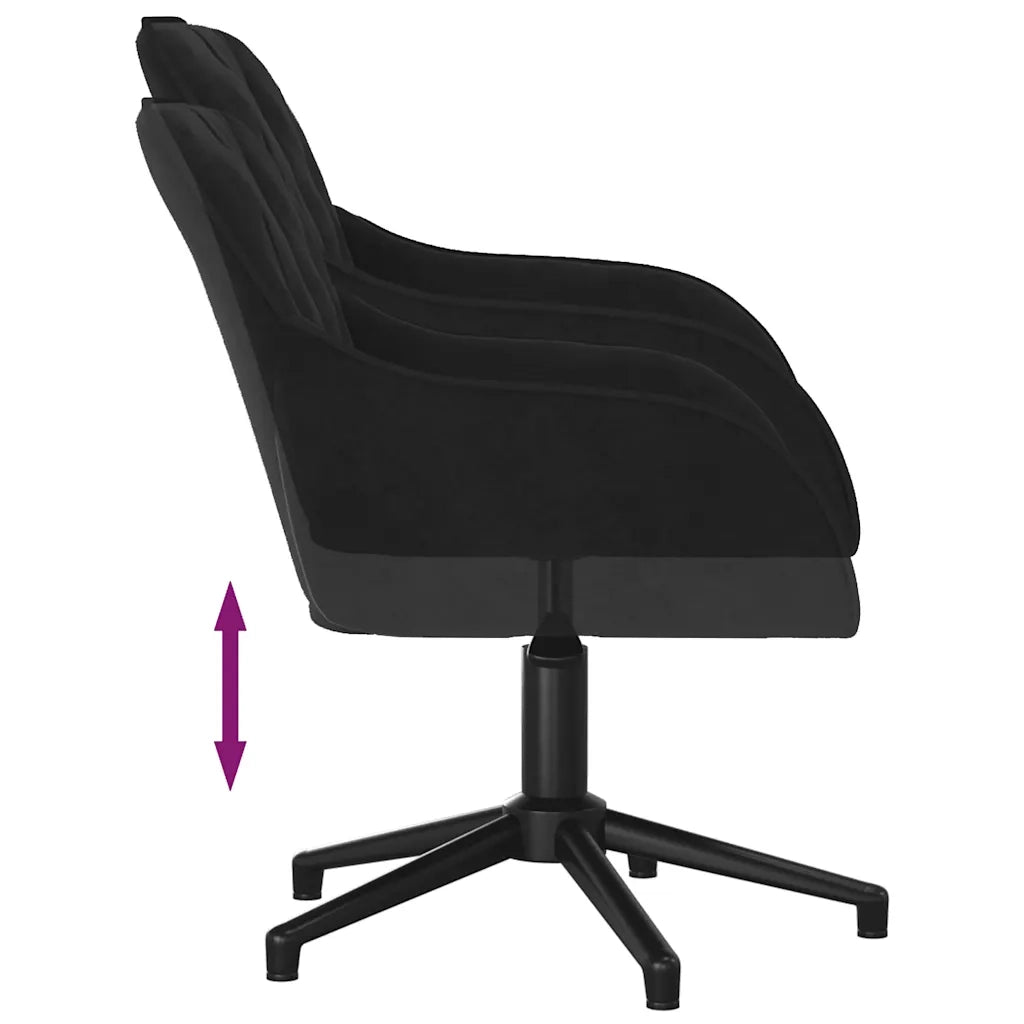 Sedia Girevole da Ufficio | Sedia da Gaming Nera in Velluto